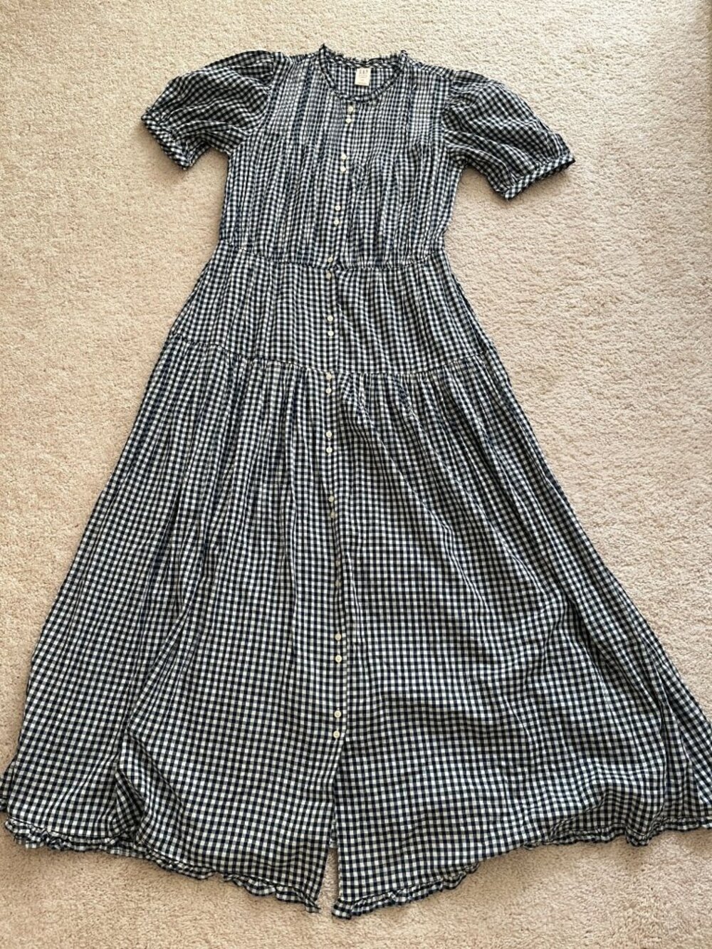 NWOT Gap X DOEN Gingham Tiered Maxi Dress Sz XXS - Picture 4 of 15